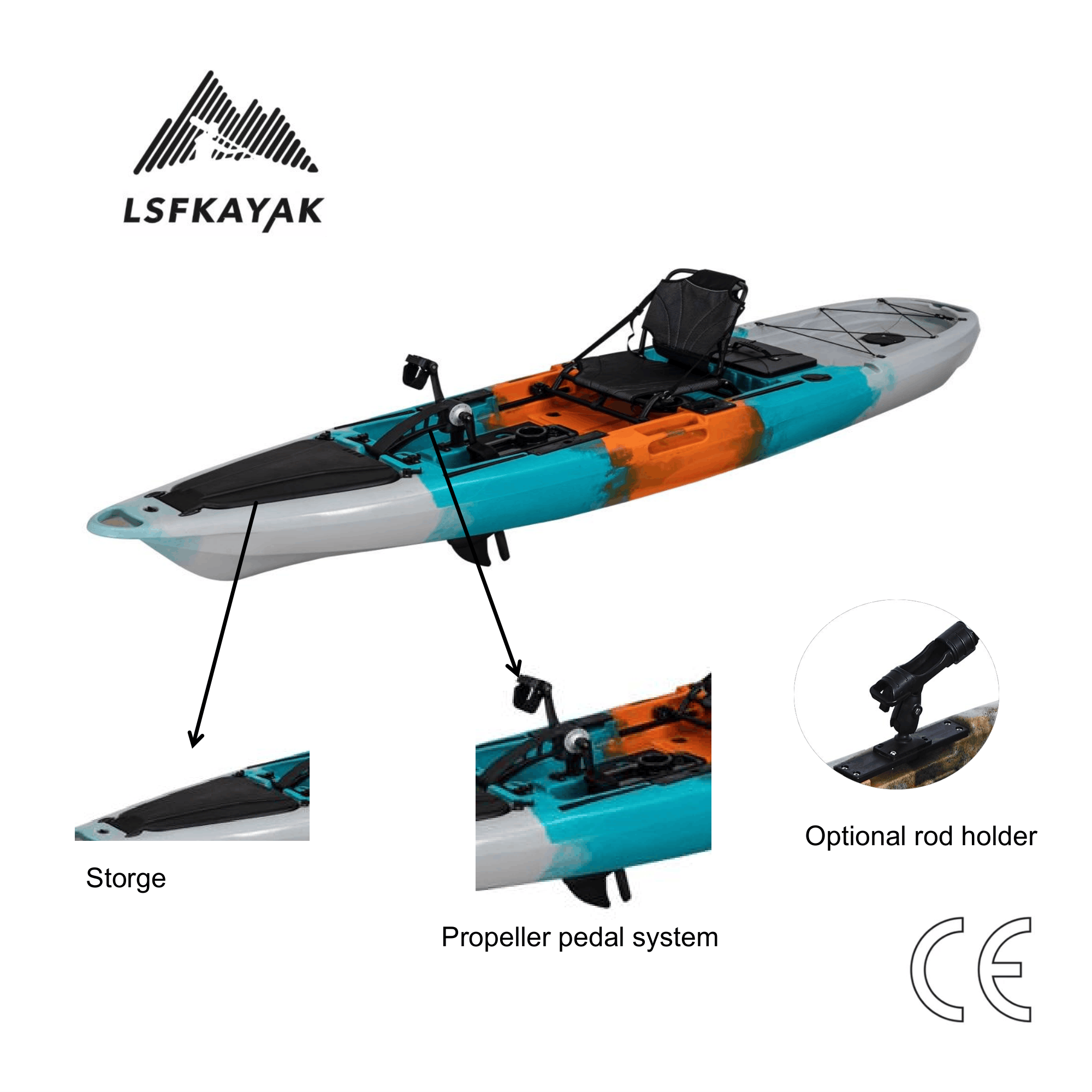 Fishing Kayak Pedal Drive - Kayak da Pesca Mirage Propel 12ft